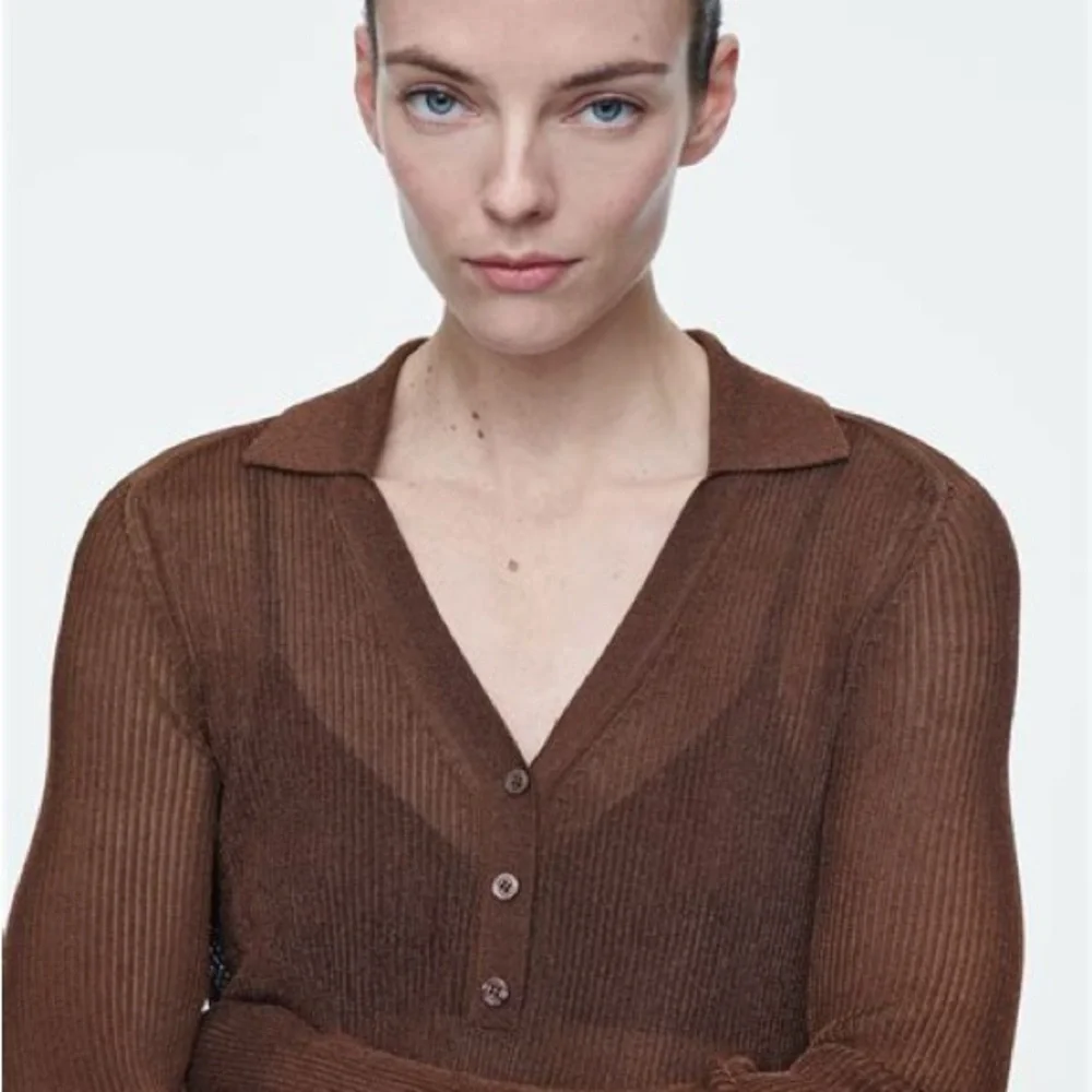 COS Brown Metallic Ribbed Knit Top - Picture 5 of 6